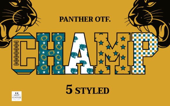 American Football Panther Color Fonts