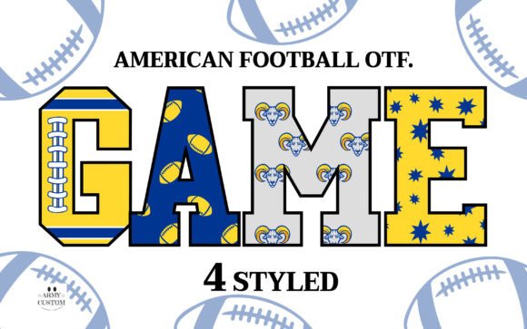 American Football Rams Color Fonts