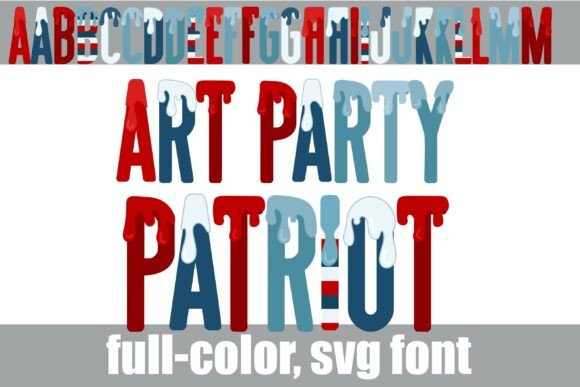 Art Party Patriot: A Vibrant Color Fonts Choice