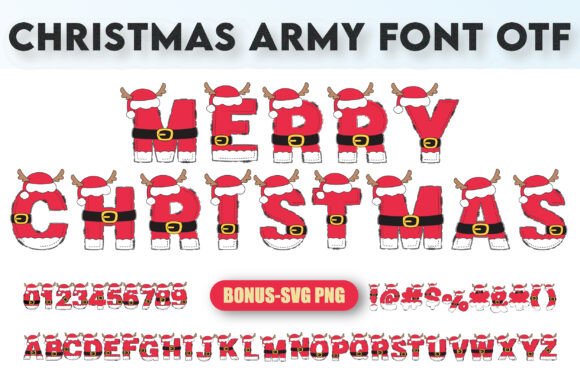 Christmas Army Fonts: Color Fonts for Festive Digital Products