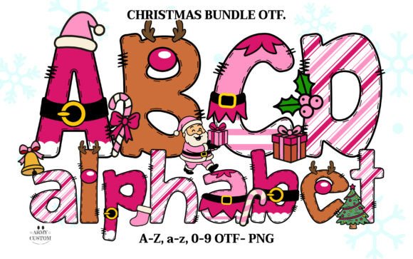 Christmas Pink Bundle: A Playful Color Fonts Asset